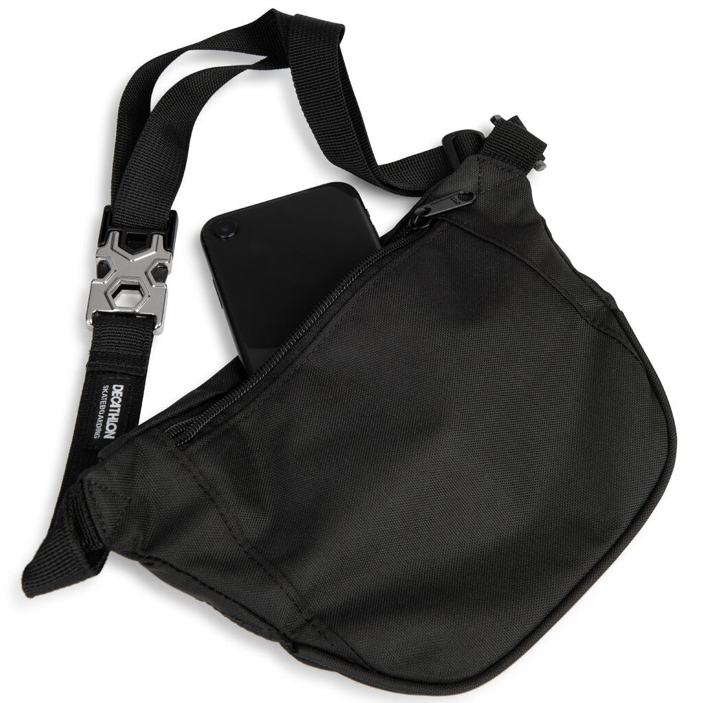 Skateboarding Bum Bag with Built-In Skateboard Tool WB500 - Black